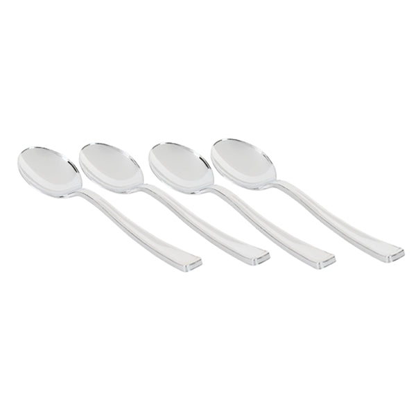 Exquisite Classic Silver Plastic Spoons - 20 Ct.
