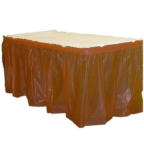 Brown Plastic Table Skirt