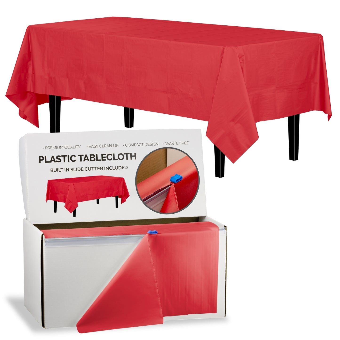 54" X 100' Select A Size Table Cover - Red