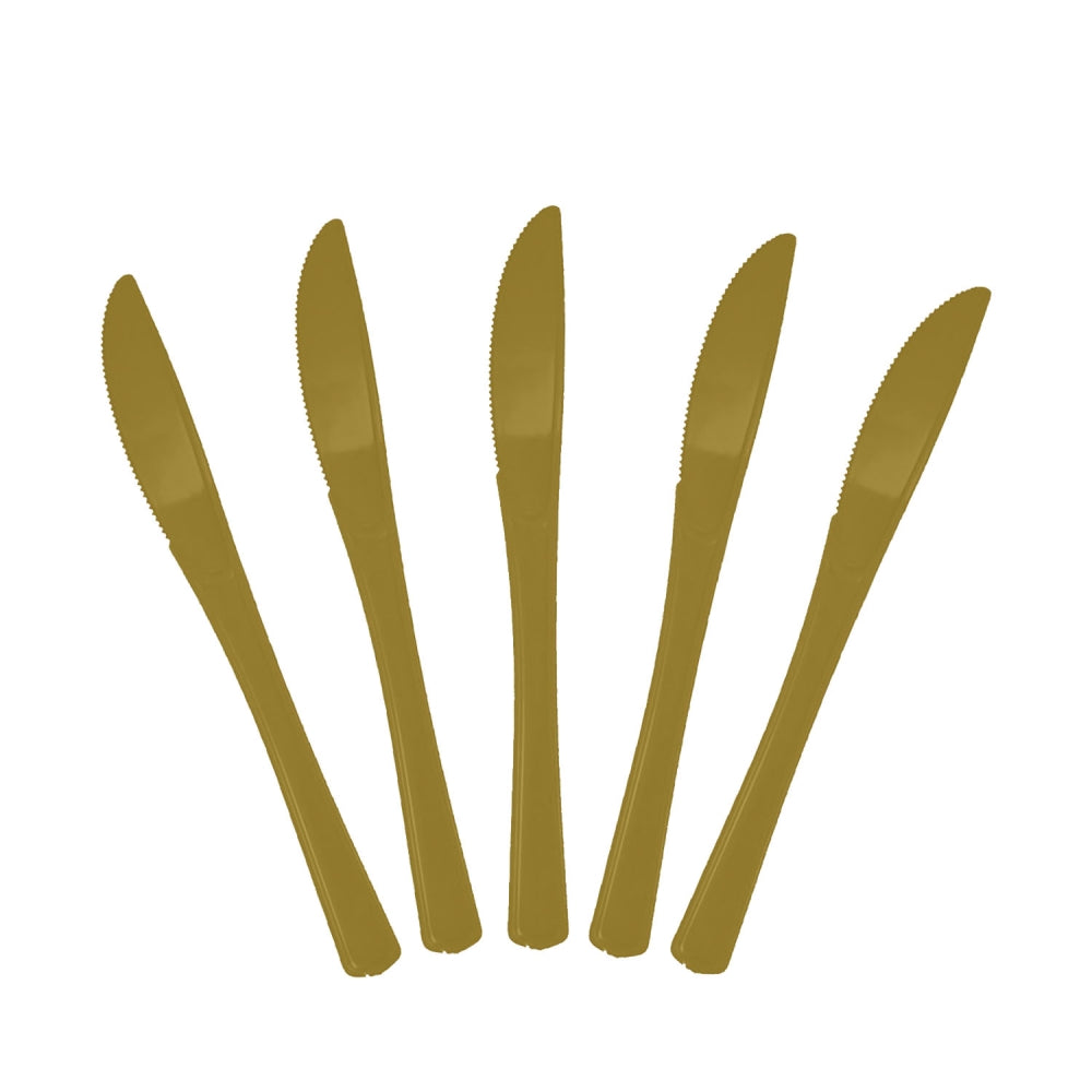 Heavy Duty Gold Plastic Knives - 50 Ct.