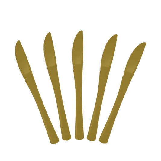 Heavy Duty Gold Plastic Knives - 50 Ct.