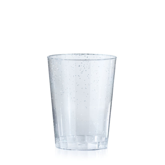 10 Oz. Silver Sparkle Plastic Tumblers - 20 Ct.