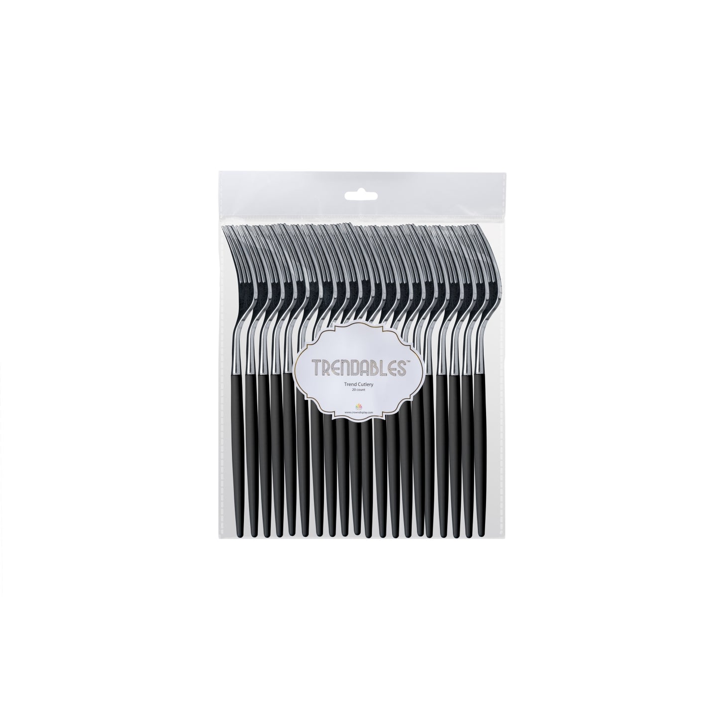 Trendables Forks Black/Silver - 20 Ct.