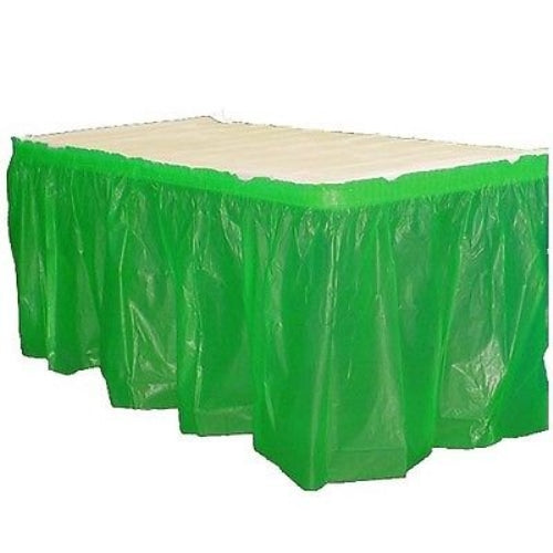 Emerald Green Plastic Table Skirt