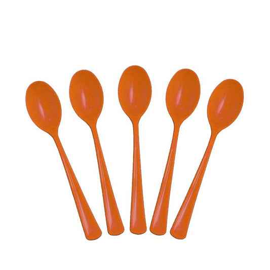 Heavy Duty Orange Plastic Spoons - 50 Ct.