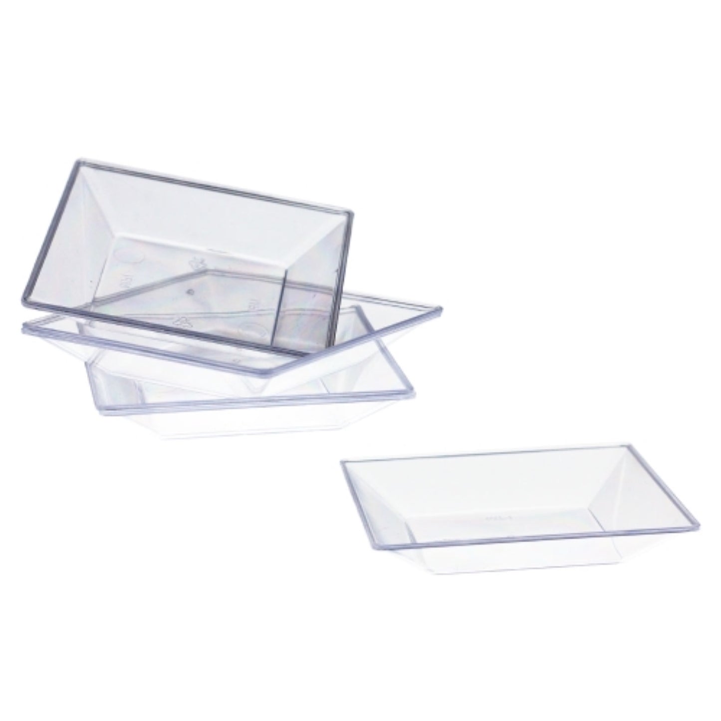 Case of 48 - Clear Square Miniature Plates - 20 ct.