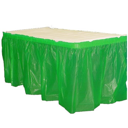 Emerald Green Plastic Table Skirt