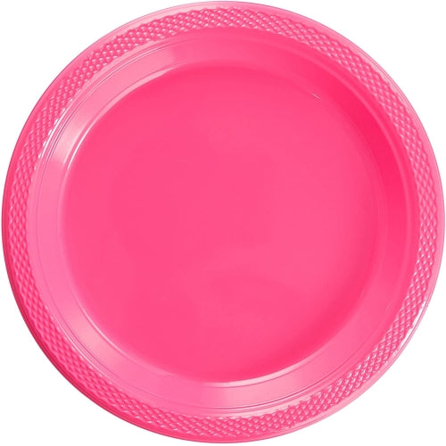 9 In. Cerise Plastic Plates - 50 Ct.