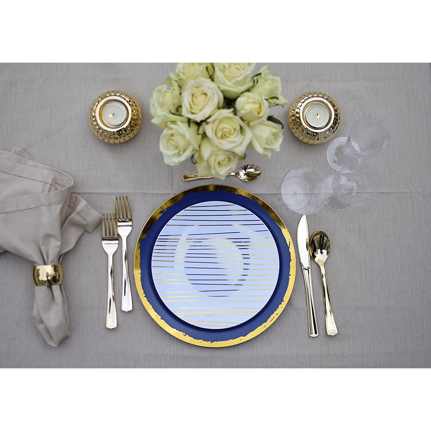 Exquisite Classic Gold Plastic Spoons - 20 Ct.
