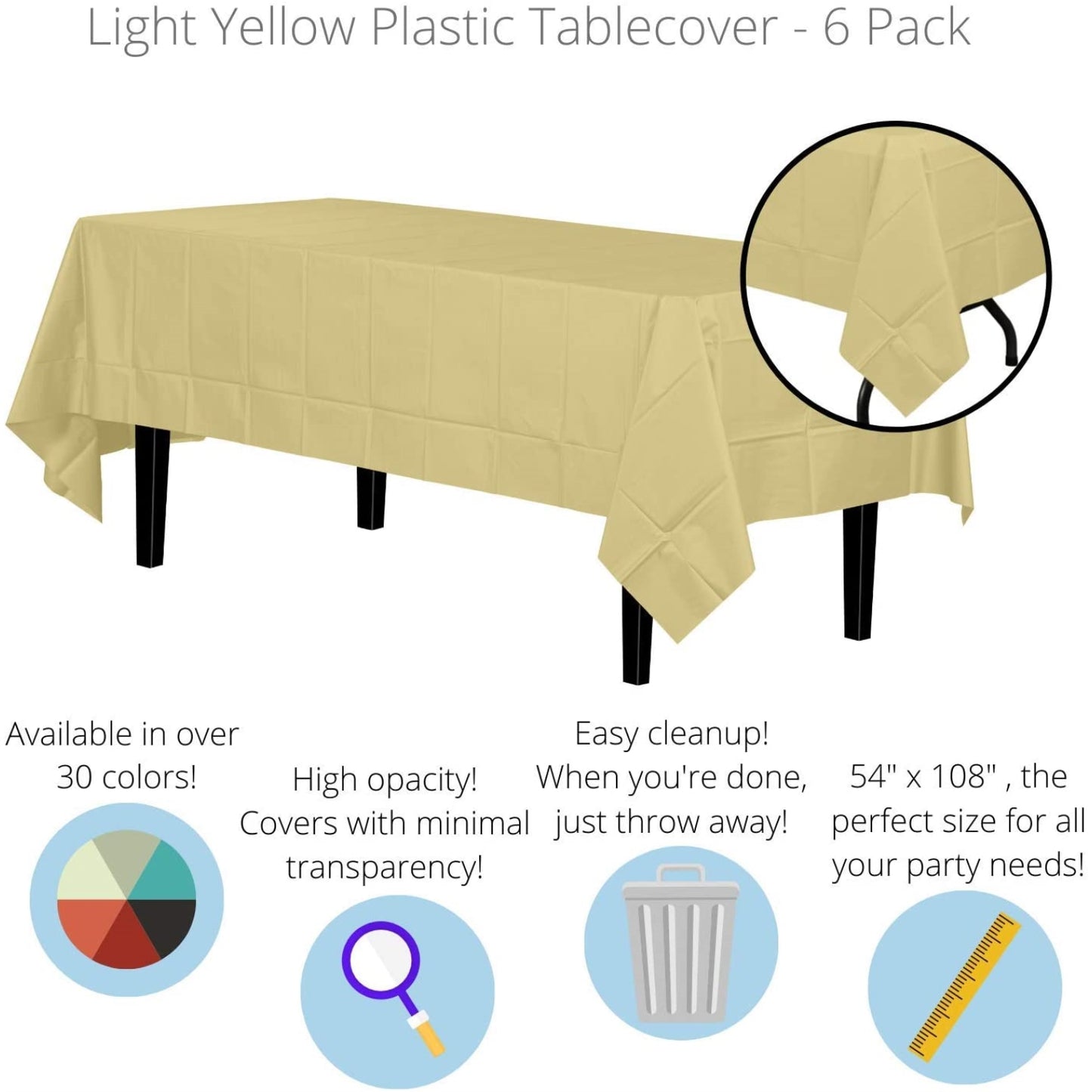 Premium Light Yellow Table Cover