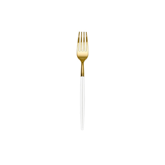 Case Of 24 - Trendables Forks White/Gold - 20 Ct.