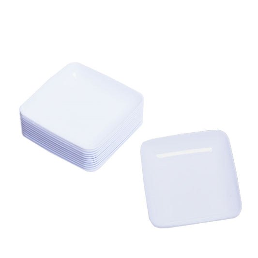 Case of 48 - White Mini Edgeless Square Plates - 20 ct.