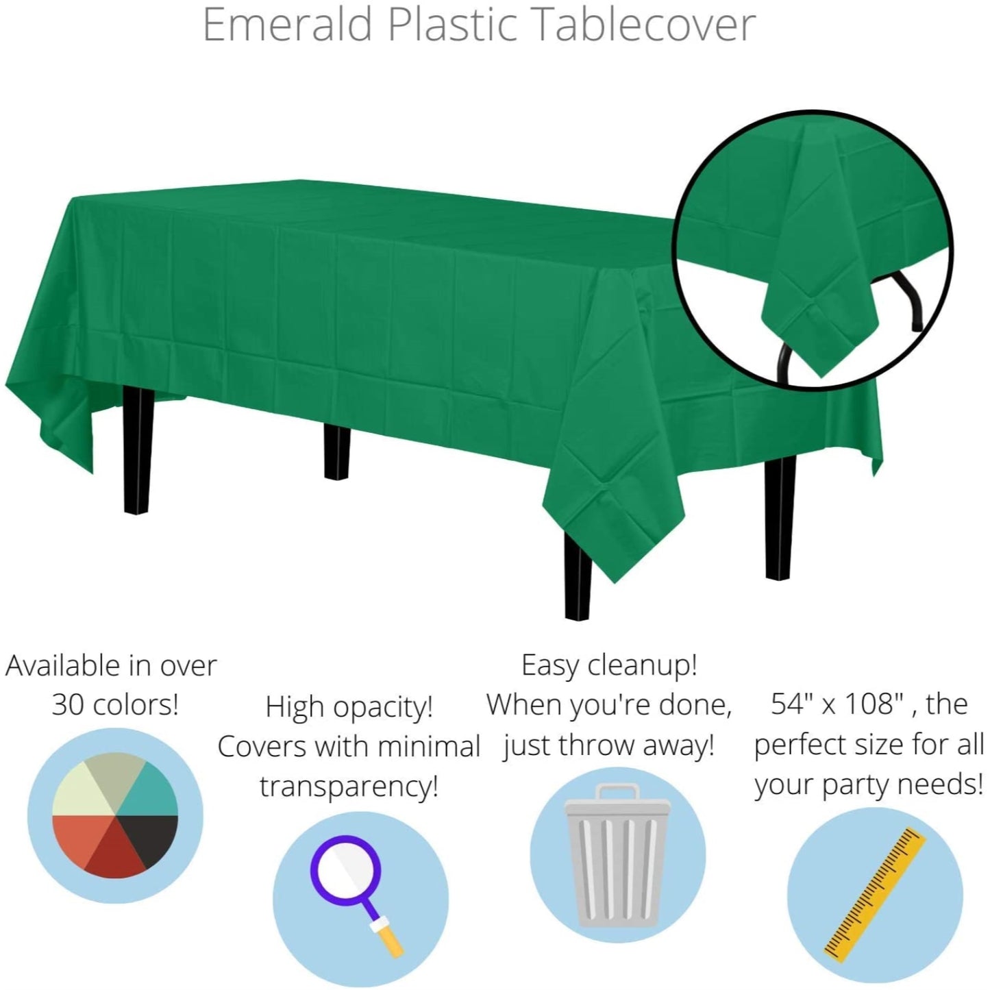 Premium Emerald Green Table Cover