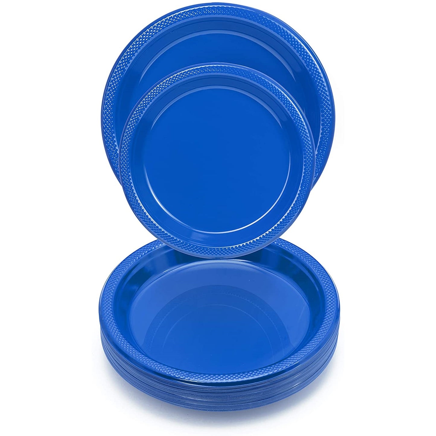10 In. Dark Blue Plastic Plates - 50 Ct.