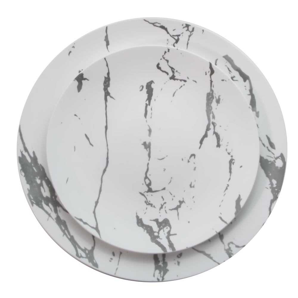 Case of 12 - 8" Stone Design Plastic Plates (10)