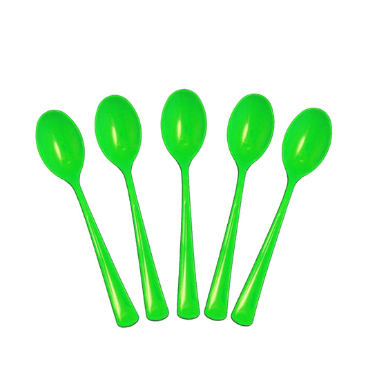 Heavy Duty Lime Green Plastic Spoons - 50 Ct.