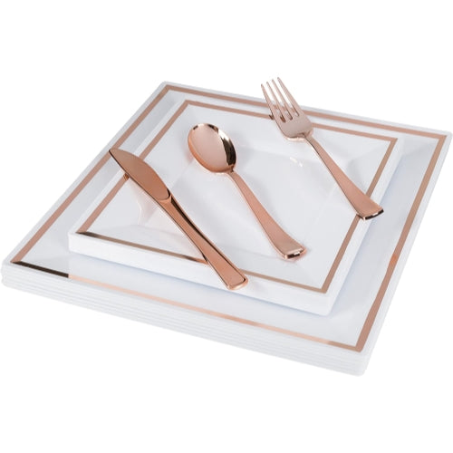 Exquisite Classic Rose Gold Plastic Forks - 20 Ct.