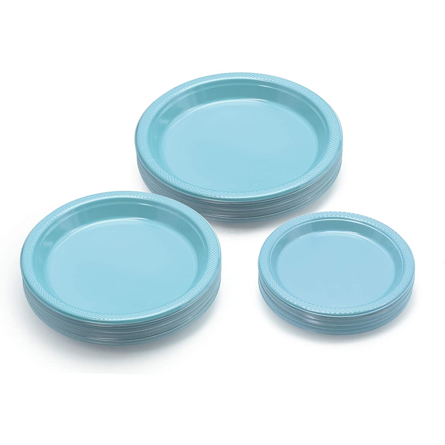 10 In. Light Blue Plastic Plates - 50 ct.