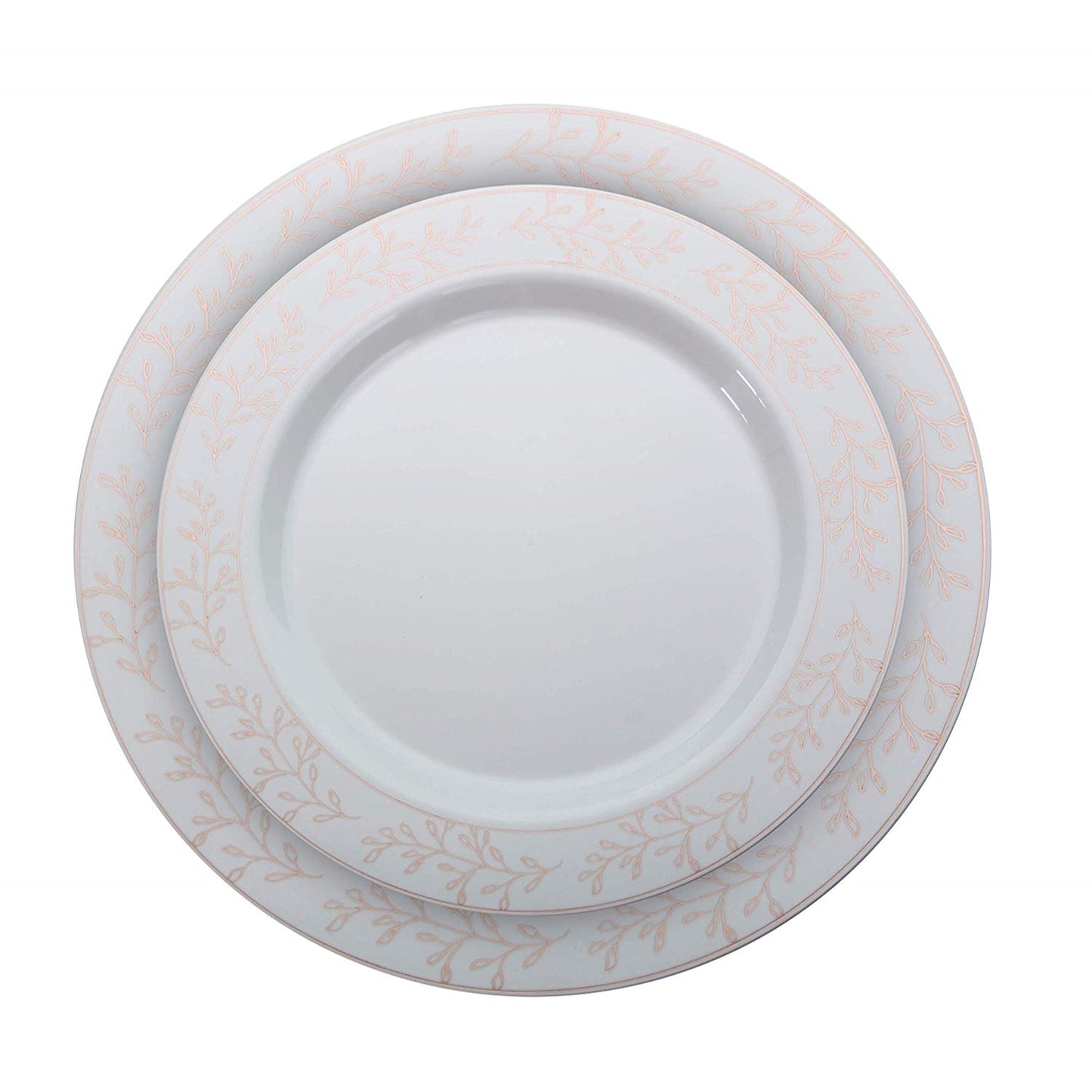 Case Of 4 - Rose Gold Leaf Plates Combo Pack - 30/30