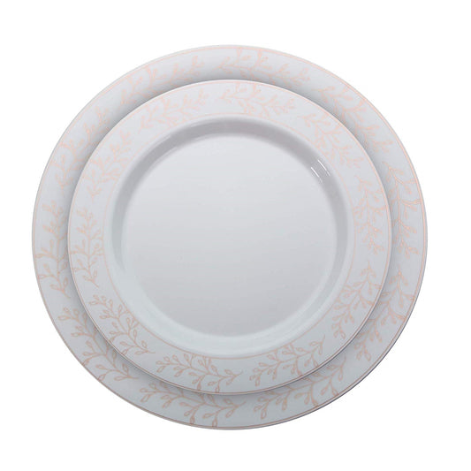 Case Of 4 - Rose Gold Leaf Plates Combo Pack - 30/30
