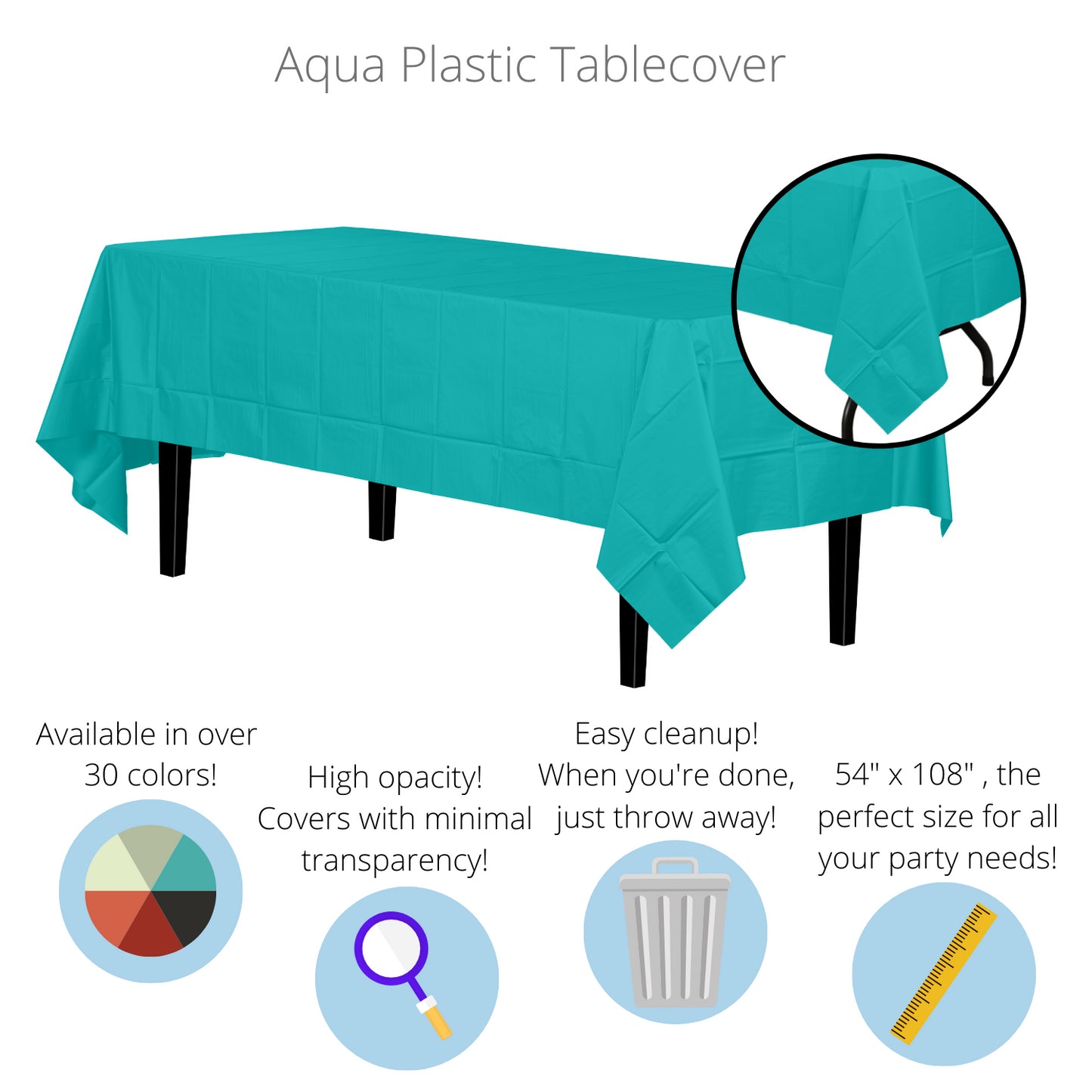 Aqua Blue Table Cover