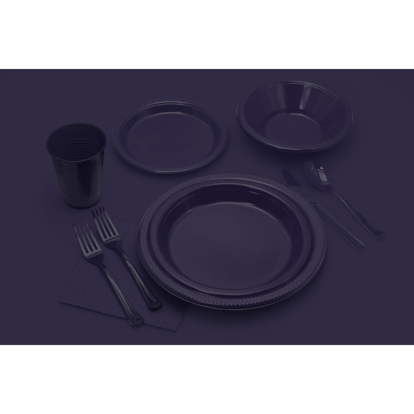 10 In. Navy Plastic Plates - 50 Ct.