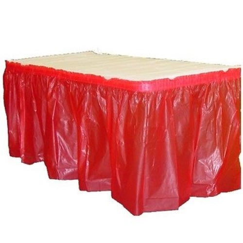 Red Plastic Table Skirt