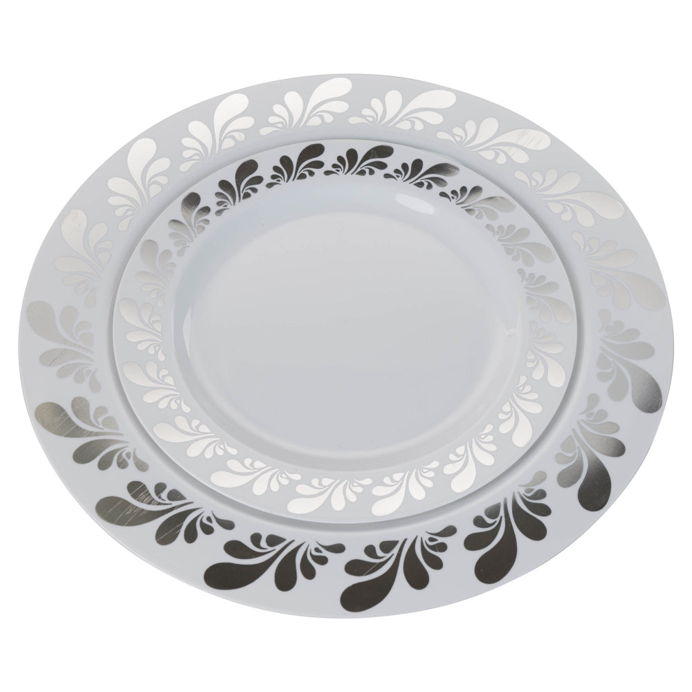 Case of 12 - 7.5" Silver Splash Premium Plates - 10 ct.