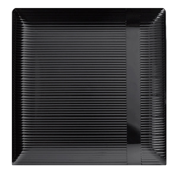 9 In. Black Zen Design Square Plates - 10 Ct.