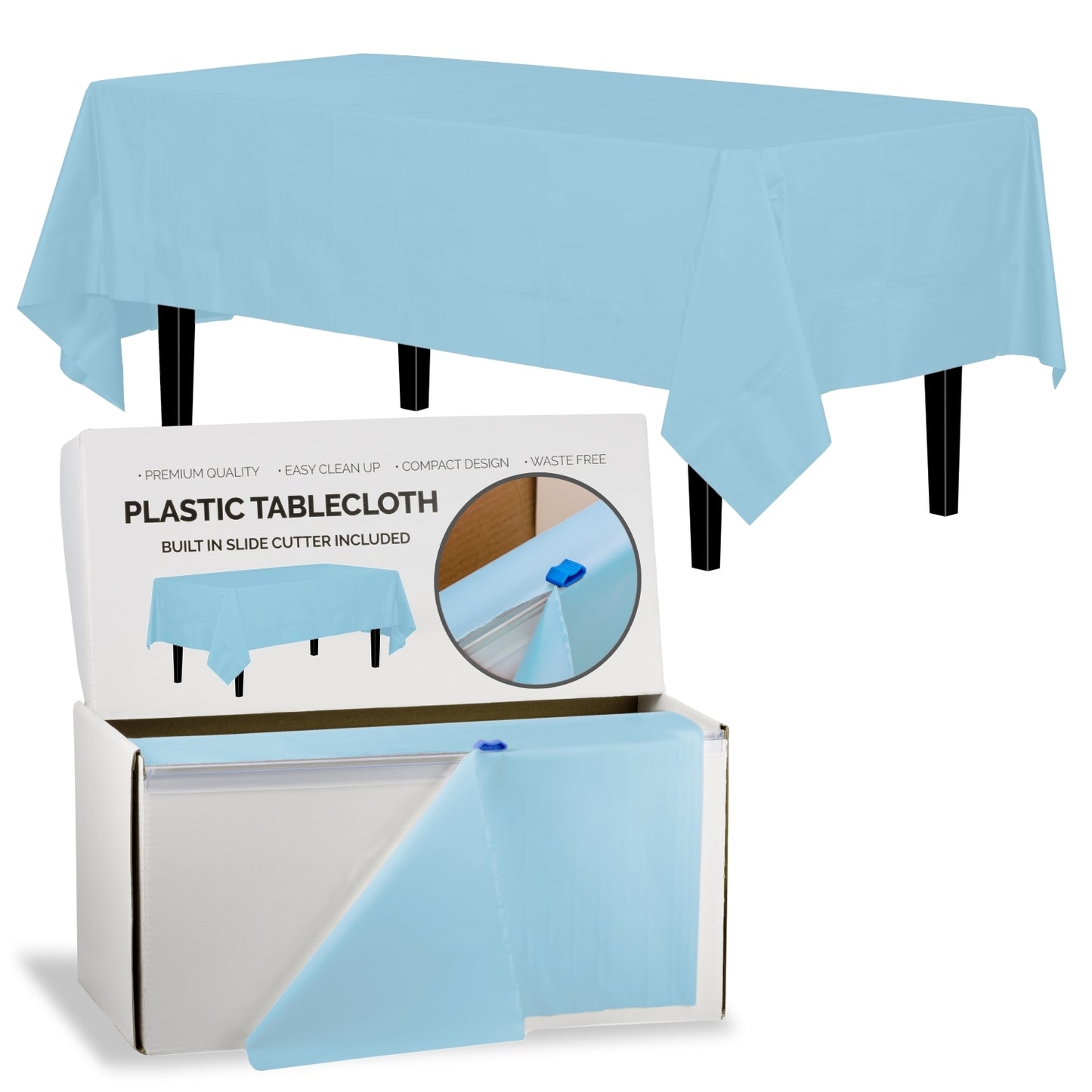 54" X 100' Select A Size Table Cover - Light Blue