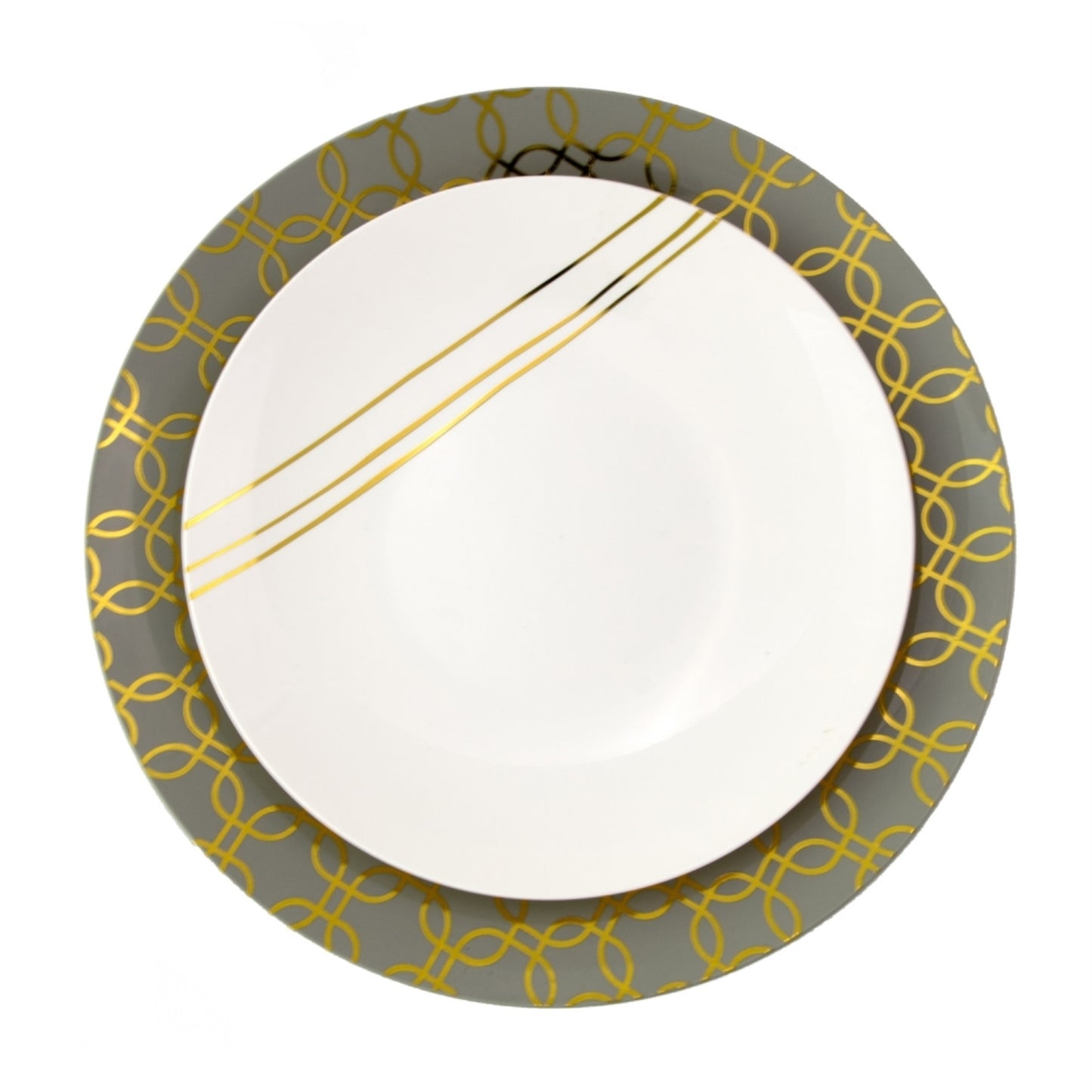 Case of 12 - 10" Motif Design Plastic Plates (10)