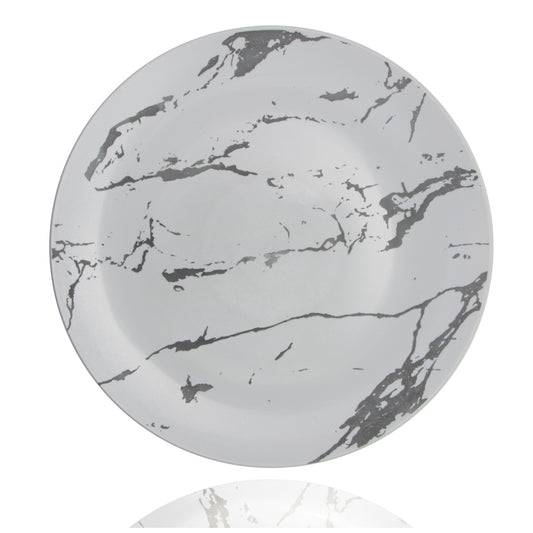 Case of 12 - 8" Stone Design Plastic Plates (10)