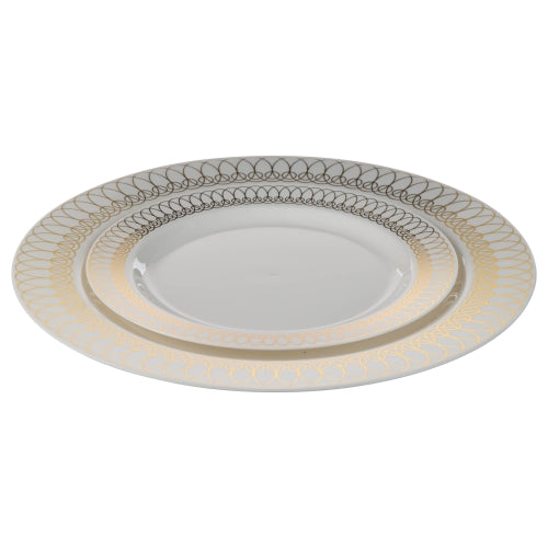 7.5 In. Gold Ovals Design Plates - 10 Ct.