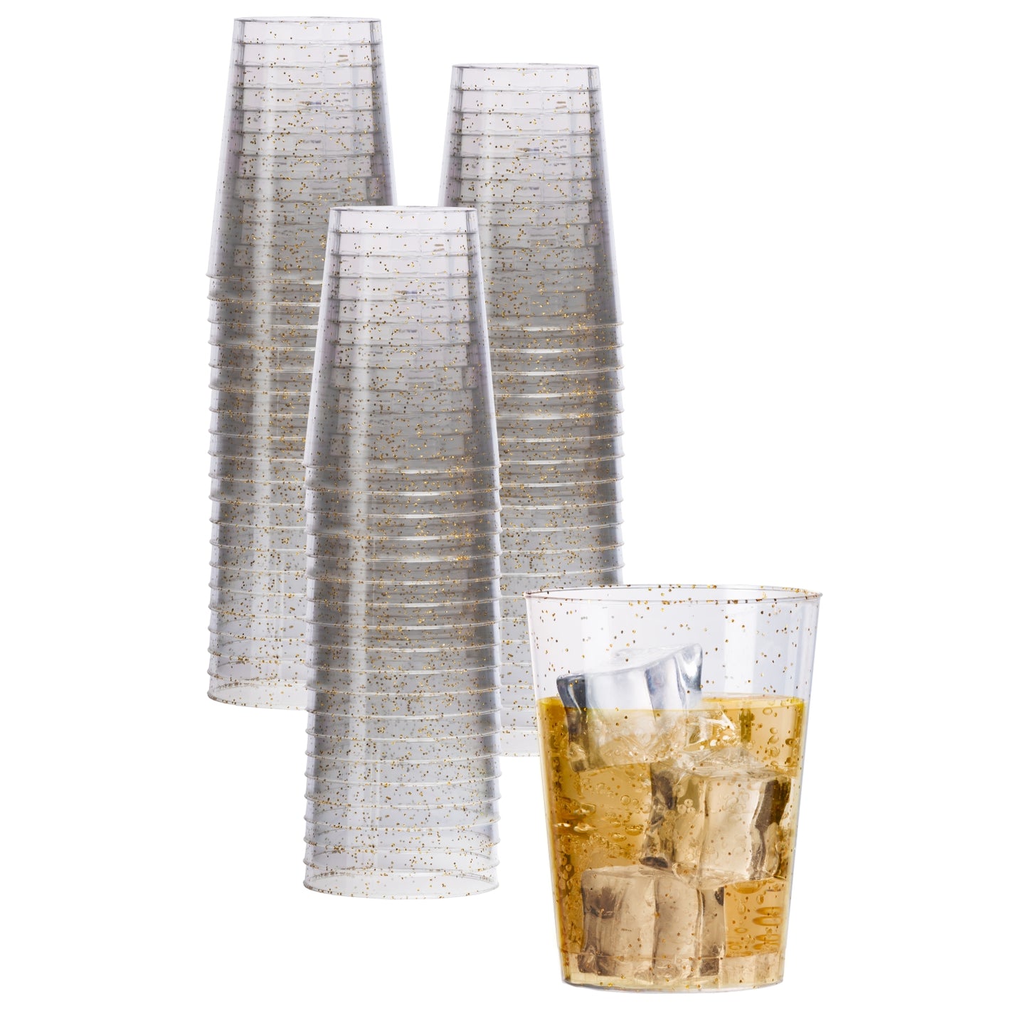 10 Oz. Gold Sparkle Plastic Tumblers - 20 Ct.