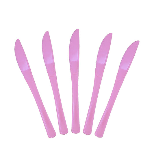 Heavy Duty Pink Plastic Knives - 50 Ct.
