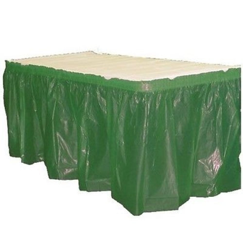 Dark Green Plastic Table Skirt