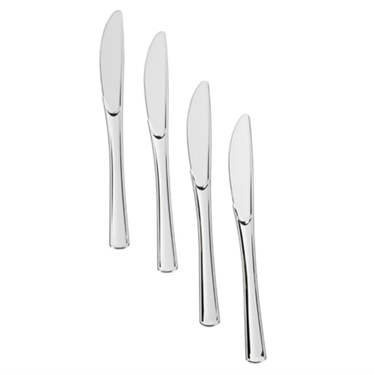 Exquisite Classic Silver Plastic Knives - 20 Ct.