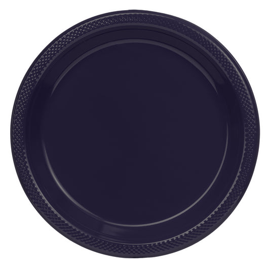 9 In. Navy Plastic Plates - 50 Ct.