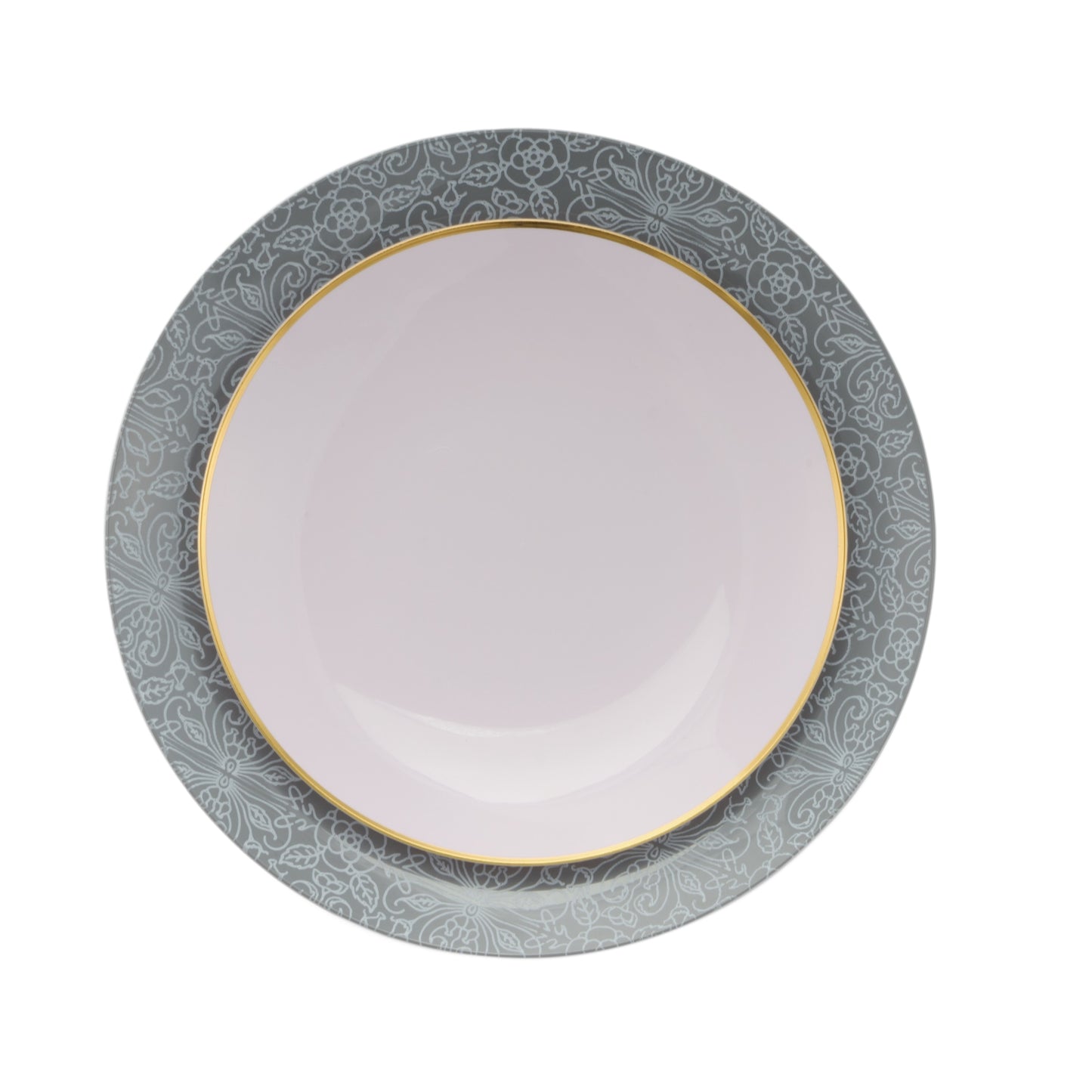 Case of 12 - 8" Ornamental Design Plastic Plates (10)