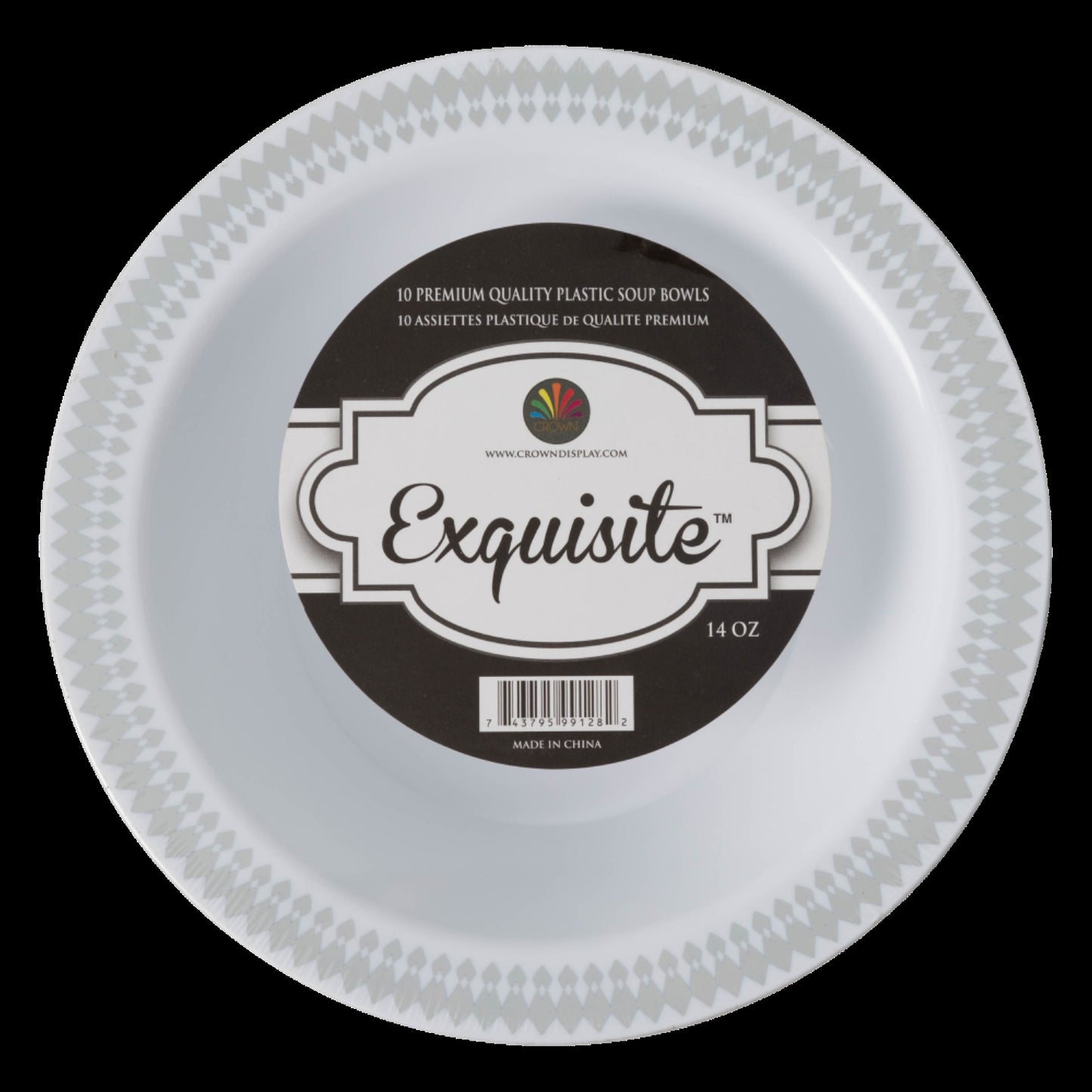 Case of 12 - Silver Brilliance Premium Bowls - 10 ct.