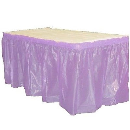 Lavender Plastic Table Skirt