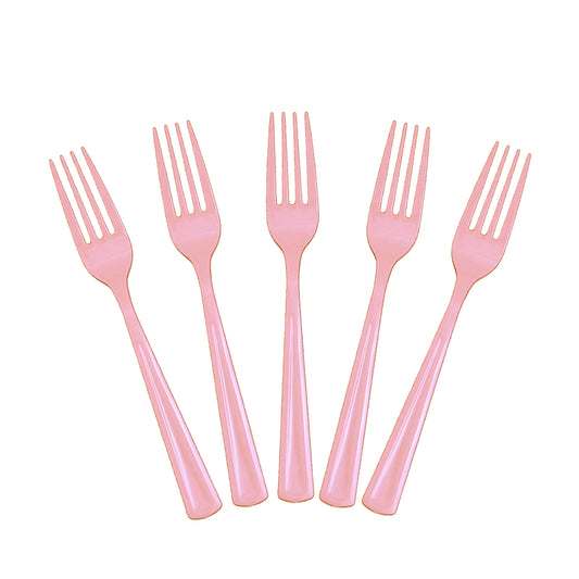 Case of 24 - Plastic Forks 50 ct. - Pink