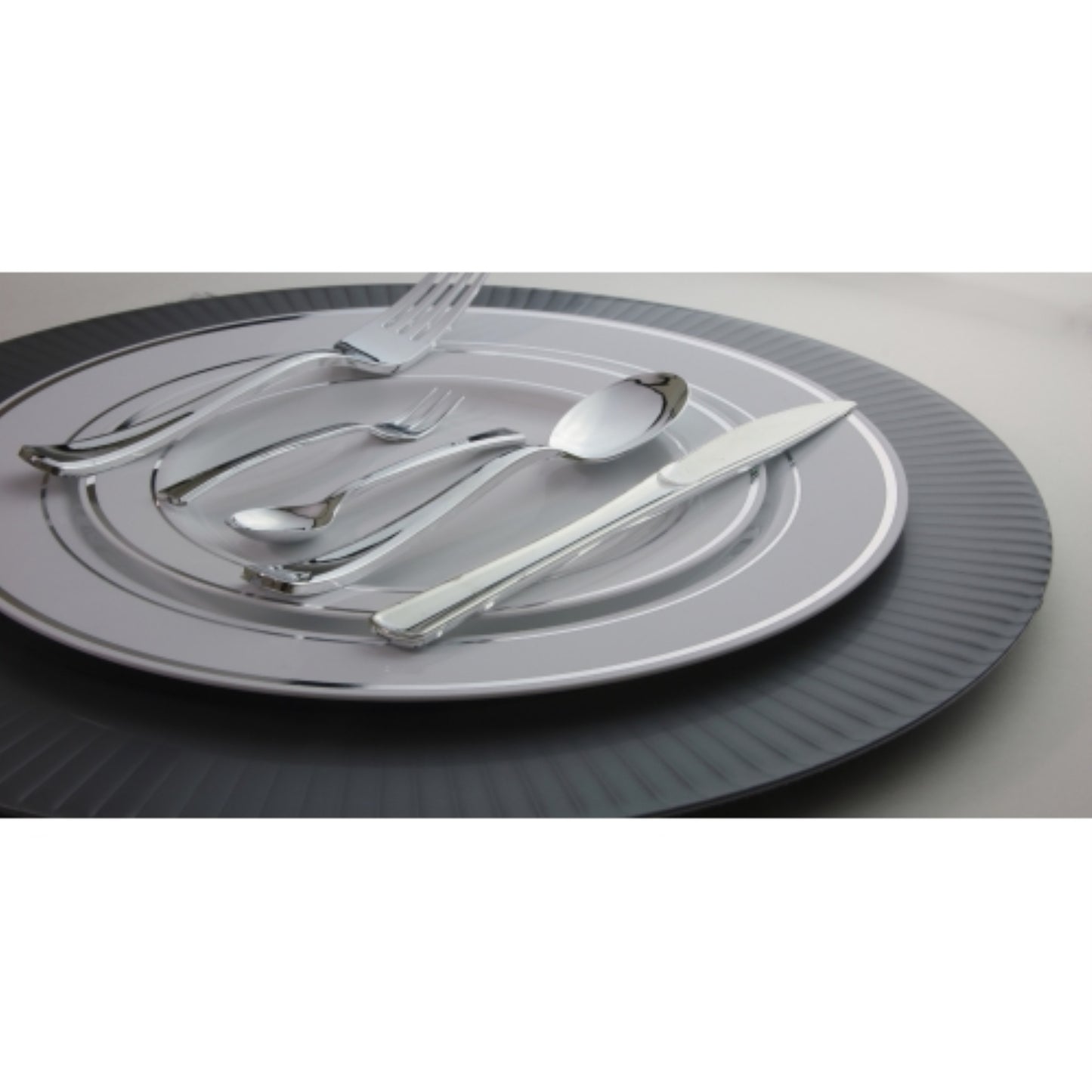 Case of 24 - Exquisite Classic Silver Plastic Forks - 20 ct.