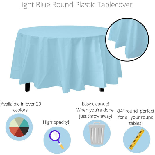 Case of 96 - *Premium Quality* 84" Round - Light Blue