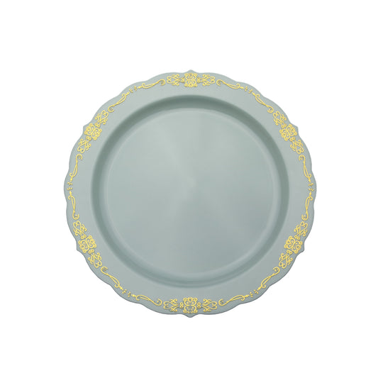 9 In. Robin Blue Victorian Design Plates - 20 Ct.