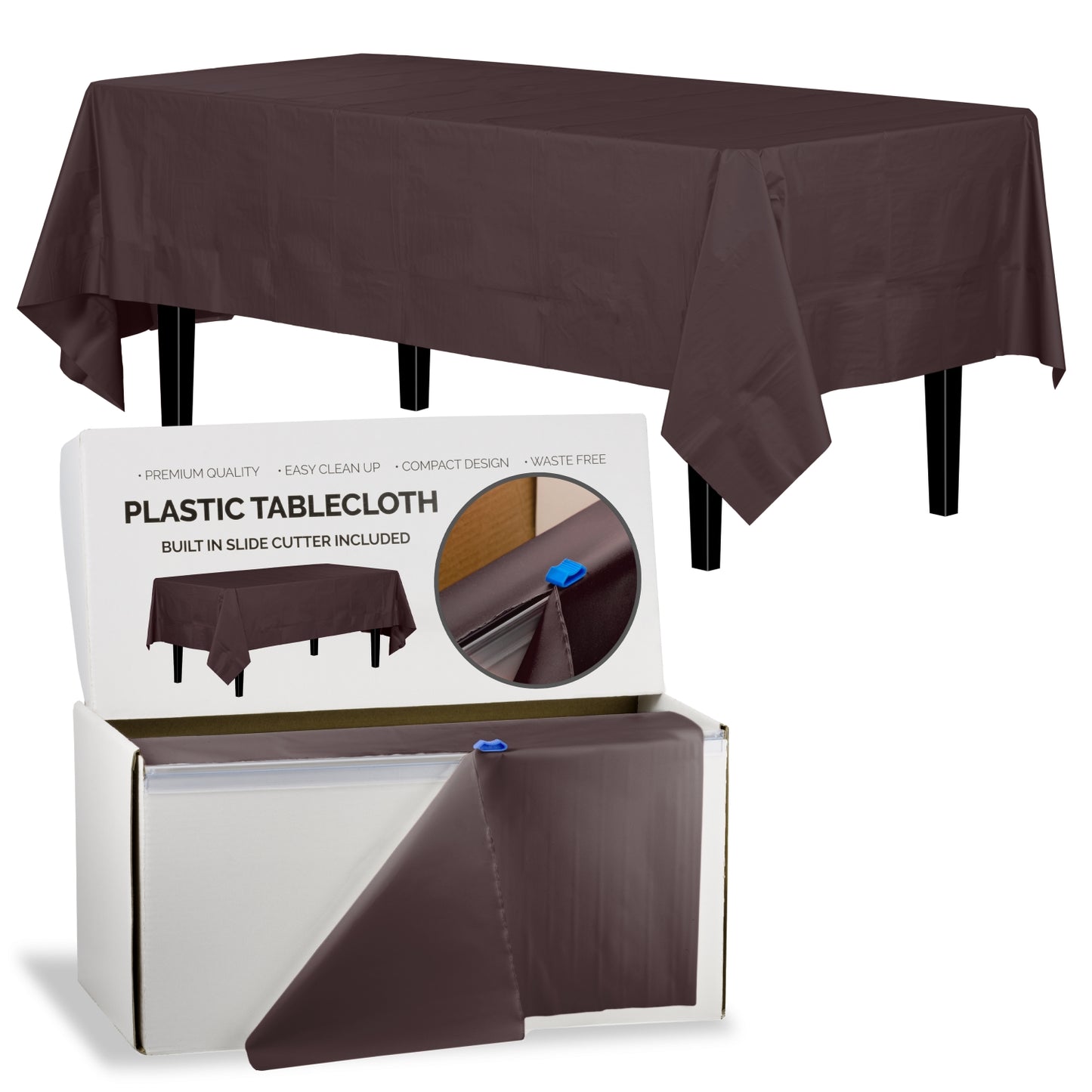 54" X 300' Select A Size Table Cover - Brown