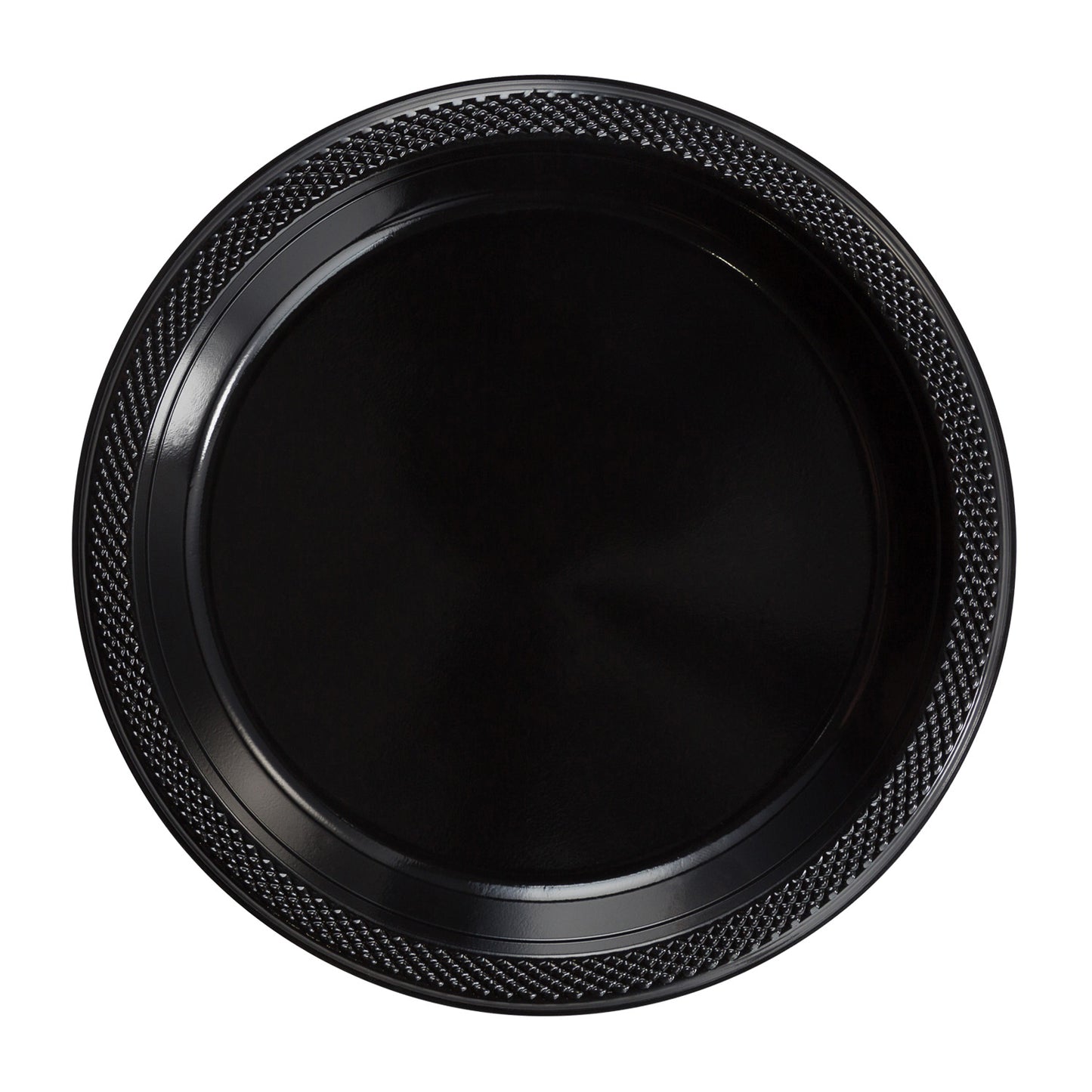 9 In. Black Plastic Plates - 50 Ct.