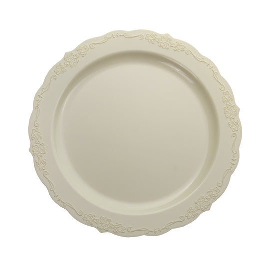 7.5 In. Ivory Victorian Design Plates - 20 ct.