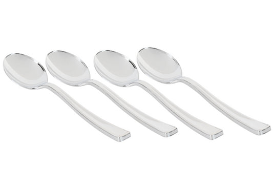 Exquisite Classic Silver Plastic Spoons - 20 Ct.