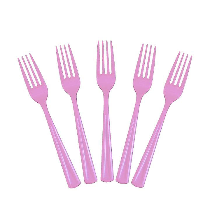 Heavy Duty Pink Plastic Forks - 50 Ct.
